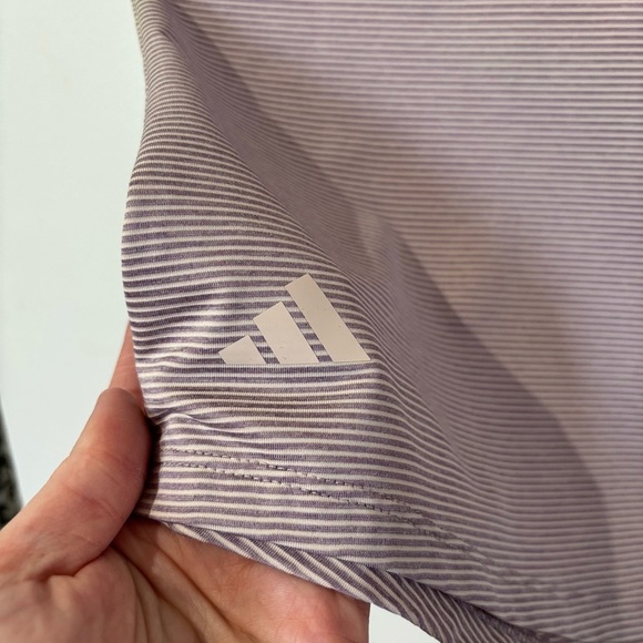 🎉4/30$🎉 Adidas Purple Fitted Polo Shirt Short Sleeve PTP 18💜 - Picture 3 of 5